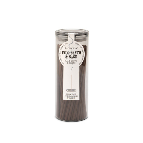 HAZE 100 COUNT INCENSE STICKS IN BLACK MILKY GLASS JAR - PALO SANTO & SAGE, IN0004