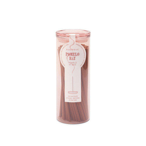 HAZE 100 COUNT INCENSE STICKS IN PINK MILKY GLASS JAR - POMELO BAY, IN0006