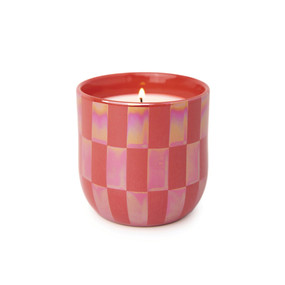 LUSTRE 10 OZ MATTE CORAL CERAMIC - CHECK PATTERN, CACTUS FLOWER, LU1002