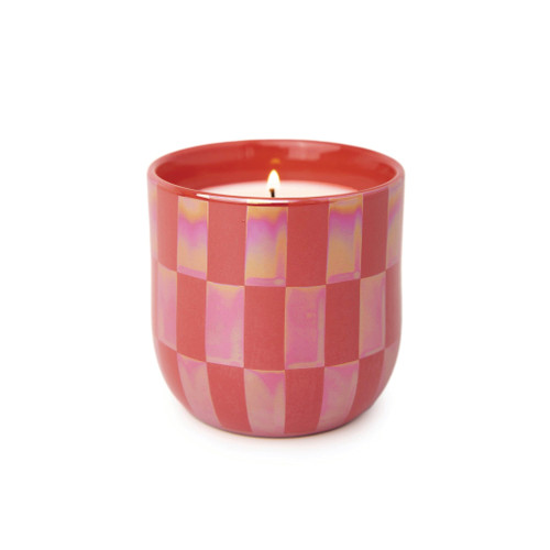 LUSTRE 10 OZ MATTE CORAL CERAMIC - CHECK PATTERN, CACTUS FLOWER, LU1002