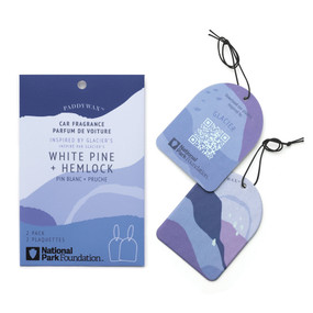 PARKS GLACIER CAR FRAGRANCE, 2 PACK - WHITE PINE + HEMLOCK, PKCF002