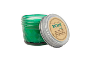 RELISH JAR 3 OZ EMERALD GREEN GLASS - BALSAM FIR, RJ211