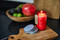 RELISH JAR 9.5 OZ RED GLASS - POMEGRANATE & SPRUCE, RJ804