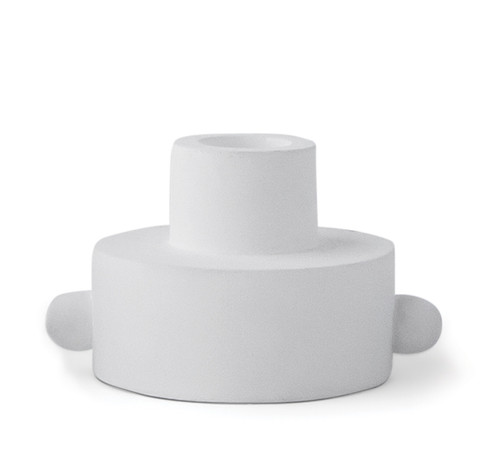 DUAL-FUNCTION TAPER + TEA LIGHT HOLDER, WHITE, THA003