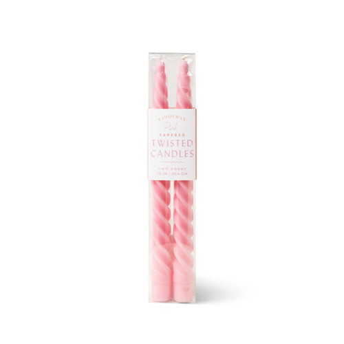 TWISTED TAPER 10" TALL PINK BOXED CANDLES, 2 PER PACK, TTC1003