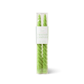 TWISTED TAPER 10" TALL GREEN BOXED CANDLES, 2 PER PACK, TTC1004