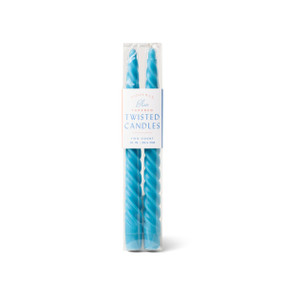 TWISTED TAPER 10" TALL BLUE BOXED CANDLES, 2 PER PACK, TTC1005