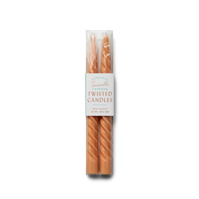 TWISTED TAPER 10" TALL TERRACOTTA BOXED CANDLES, 2 PER PACK, TTC1006
