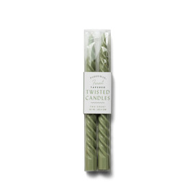 TWISTED TAPER 10" FOREST GREEN BOXED CANDLES, 2 PER PACK, TTC1009