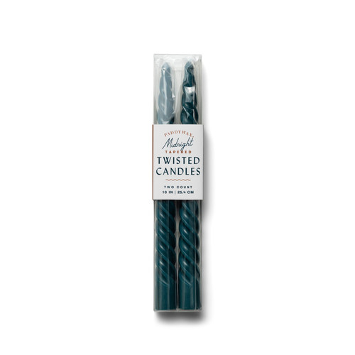 TWISTED TAPER 10" MIDNIGHT BLUE BOXED CANDLES, 2 PER PACK, TTC1010