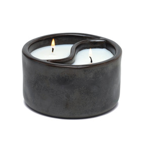 YIN & YANG 11 OZ BLACK MATTE CERAMIC - PALO SANTO (BLACK WICK) / CADE (WHITE WICK), YY1002