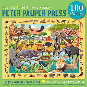 Safari Seek & Find 100-Piece Jigsaw Puzzle by Mikki Butterly, 9781441341419