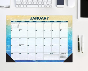 Beach 2024 17" x 12" Desk Pad by Willow Creek Press, 9781549238994