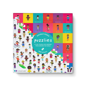 Puzzlies (100-piece, double-sided jigsaw puzzle) by Worldwide Buddies, 9798986657509