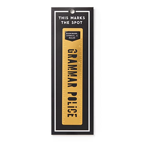 Grammar Police Metal Bookmark Stencil by Brass Brass Monkey, Galison, 9780735377196
