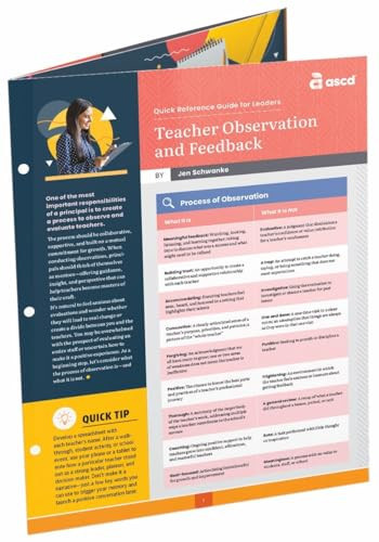 Teacher Observation and Feedback (Quick Reference Guide for Leaders) by Jen Schwanke, 9781416631866