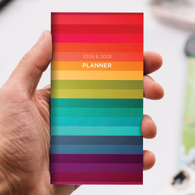 2024-2025 Rainbow Stripe Small Monthly Pocket Planner, 9781639247851