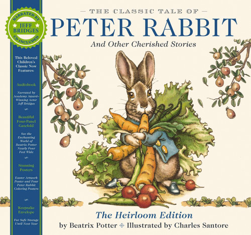 The Classic Tale of Peter Rabbit Heirloom Edition (The Classic Edition Hardcover with Audio CD Narrated by Jeff Bridges) by Beatrix Potter, Charles Santore, 9781646433575