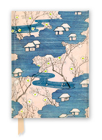 Japanese Woodblock: Cottages with Rivers & Cherry Blossoms (Foiled Journal) by Flame Tree Studio, 9781804177372