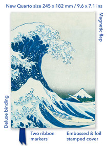 Katsushika Hokusai: The Great Wave (Foiled Quarto Journal) by Flame Tree Studio, 9781804177556