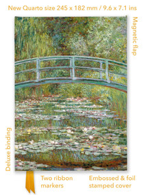 Claude Monet: Bridge over a Pond of Water Lilies (Foiled Quarto Journal) by Flame Tree Studio, 9781804177563