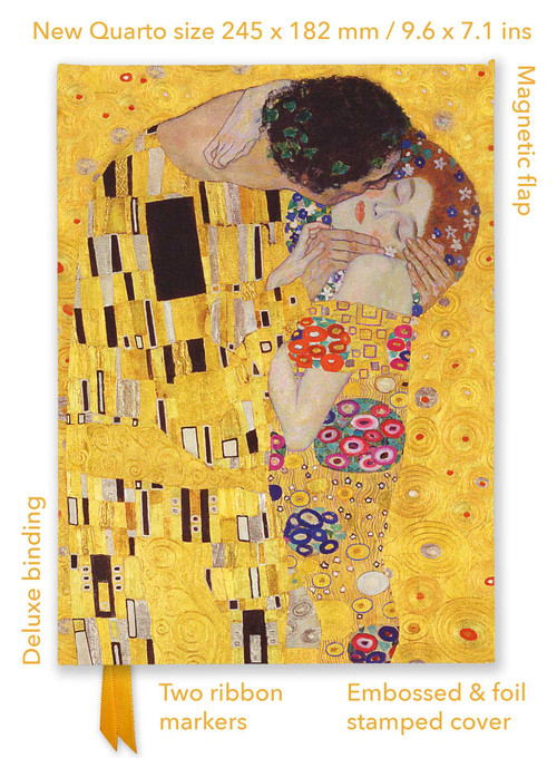 Gustav Klimt: The Kiss (Foiled Quarto Journal) by Flame Tree Studio, 9781804177709