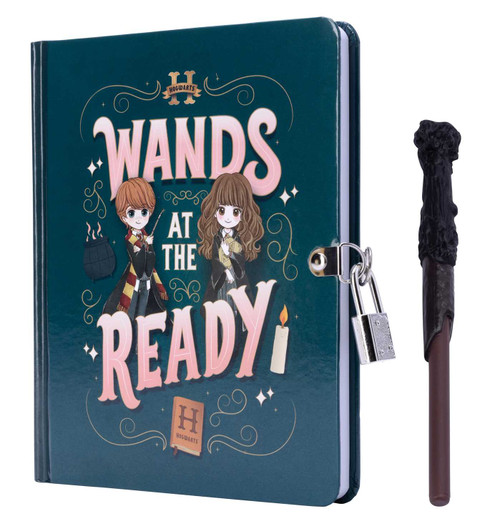 Harry Potter: Wands at the Ready Lock & Key Diary by Insights, 9798886633832