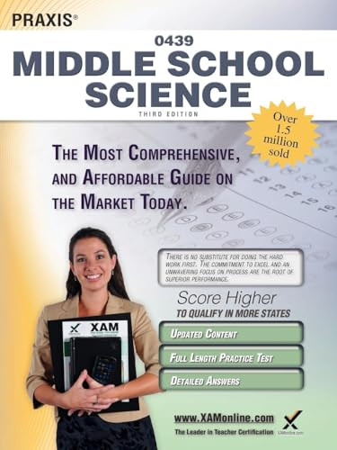Praxis Middle School Science 0439 Teacher Certification Study Guide Test Prep by Sharon A Wynne, 9781607873433