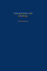 The Jewish Law Annual Volume 16 by Berachyahu Lifshitz, 9781138973800