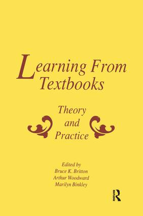 Learning From Textbooks (Theory and Practice) by Bruce K. Britton, Arthur Woodward, Marilyn Binkley, 9781138979611