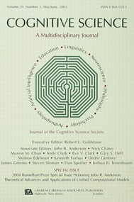2004 Rumelhart Prize Special Issue Honoring John R. Anderson by Robert Goldstone, 9780805894264