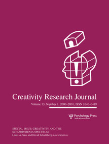 Creativity in the Schizophrenia Spectrum (A Special Issue of the creativity Research Journal) by Louis A. Sass, David Schuldberg, 9780805897395