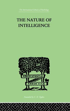 The Nature of Intelligence by L.L Thurstone, 9781138882553