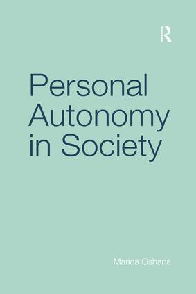 Personal Autonomy in Society by Marina Oshana, 9781138265202