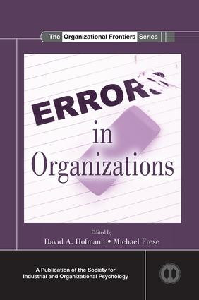 Errors in Organizations by David A. Hofmann, Michael Frese, 9780815390855