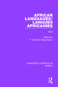 African Languages/Langues Africaines (Volume 2 1976) by P. Akụjụobi Nwachukwu, 9781138099432