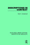 Descriptions in Context by Cleo A. Condoravdi, 9781138697416