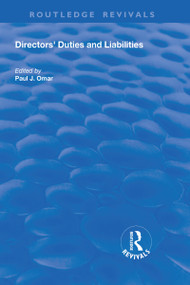 Directors' Duties and Liabilities - 9781138729766 by Paul J. Omar, 9781138729766