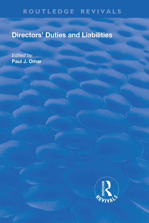 Directors' Duties and Liabilities - 9781138729766 by Paul J. Omar, 9781138729766