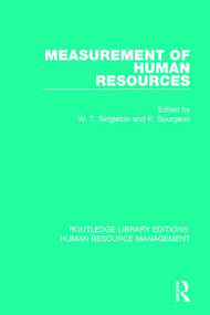 Measurement of Human Resources by W. T. Singleton, P. Spurgeon, 9780415786034