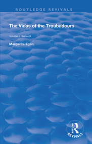 The Vidas of The Troubadours by Margarita Egan, 9780367189440