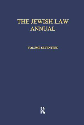The Jewish Law Annual Volume 17 by Berachyahu Lifshitz, 9781138973817