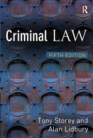 Criminal Law - 9781843926962 by Tony Storey, Alan Lidbury, 9781843926962