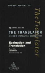 Evaluation and Translation (Special Issue of "The Translator") by Carol Maier, 9781900650311