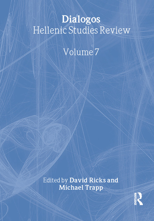 Dialogos (Hellenic Studies Review) by David Ricks, Michael Trapp, 9780714651835