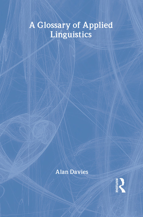 A Glossary of Applied Linguistics by Alan Davies, 9780805857283