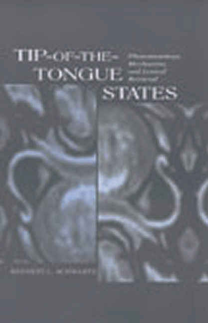 Tip-of-the-tongue States (Phenomenology, Mechanism, and Lexical Retrieval) - 9780805834451 by Bennett L. Schwartz, 9780805834451