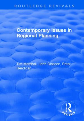 Contemporary Issues in Regional Planning by John Glasson, 9781138724006