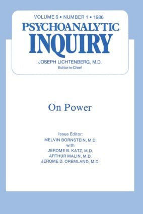 On Power (Psychoanalytic Inquiry, 6.1) by Melvin Bornstein, 9780881639711