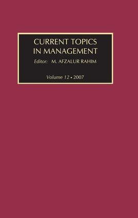 Current Topics in Management (Volume 12) - 9781412807395 by M. Afzalur Rahim, 9781412807395